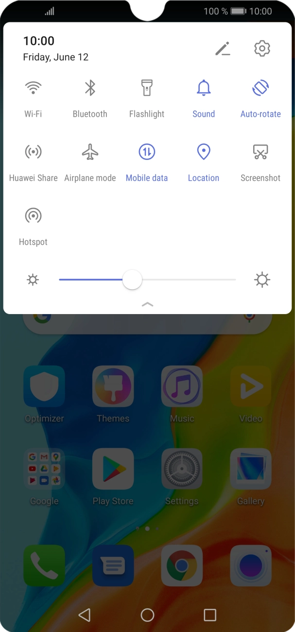 Press Mobile data to turn the function on or off. Press Mobile data to turn the function on or off.