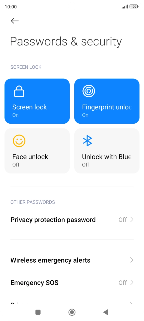 Press Screen lock.