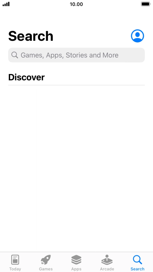 Press the search field and key in the name or subject of the required app.