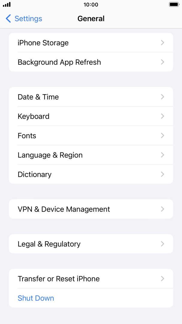 Press Transfer or Reset iPhone.