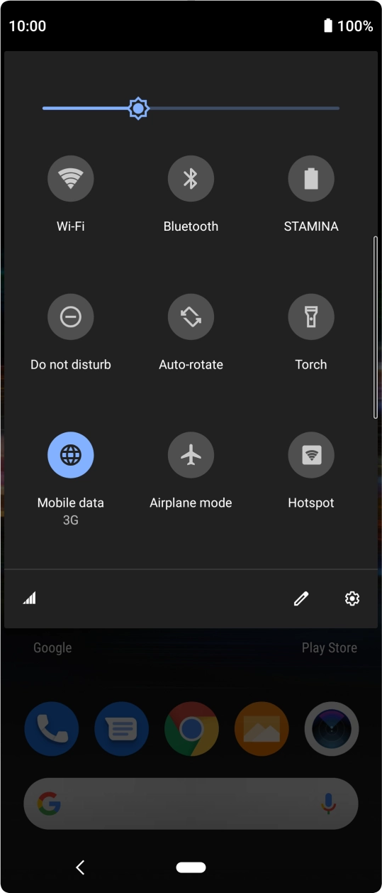 Press the settings icon. Press the settings icon.