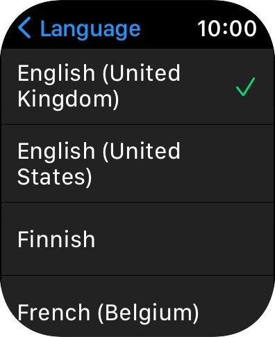 Press the required language. Press the required language.