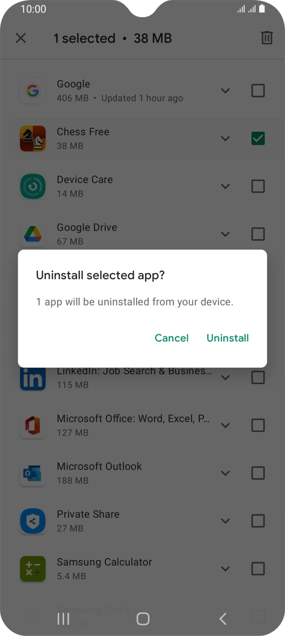 Press Uninstall.