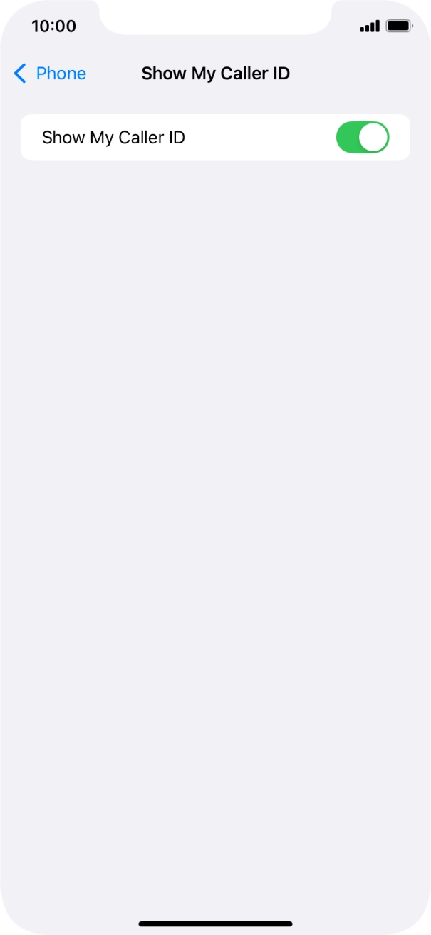 Press the indicator next to 'Show My Caller ID' to turn the function on or off. Press the indicator next to 'Show My Caller ID' to turn the function on or off.