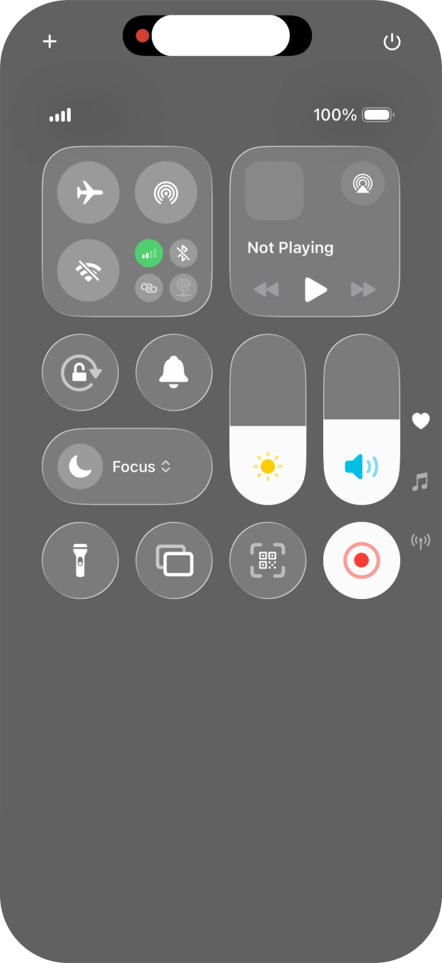 Press the screen recording icon to stop the recording.