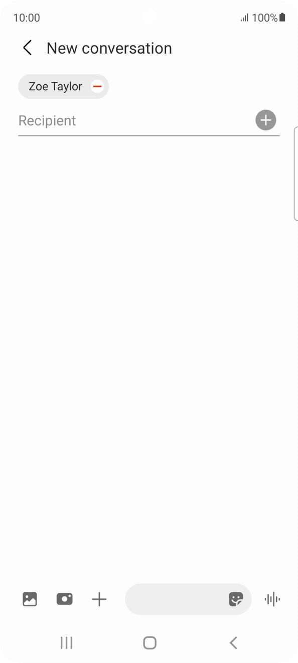 Press the text input field and write the text for your picture message. Press the text input field and write the text for your picture message.