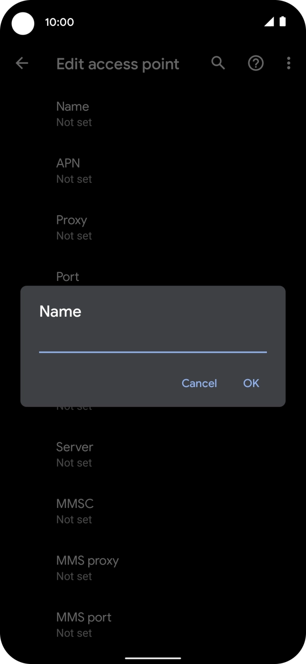 Key in O2 UK Internet and press OK. Key in O2 UK Internet and press OK.