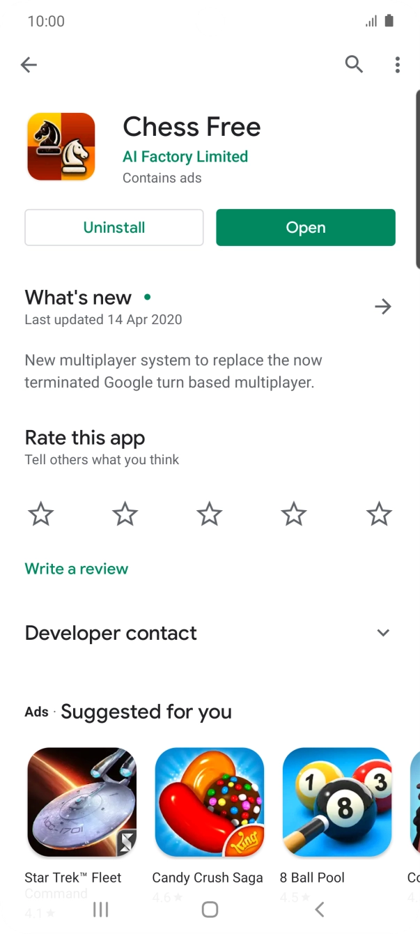 Press Uninstall.