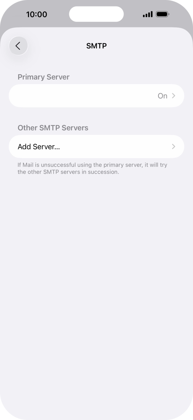 Press the field below 'Primary Server'. Press the field below 'Primary Server'.