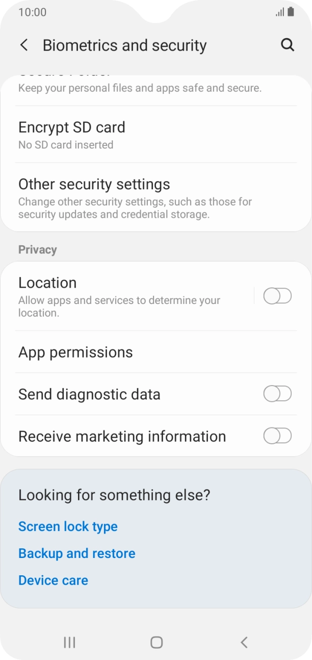 Press Other security settings.