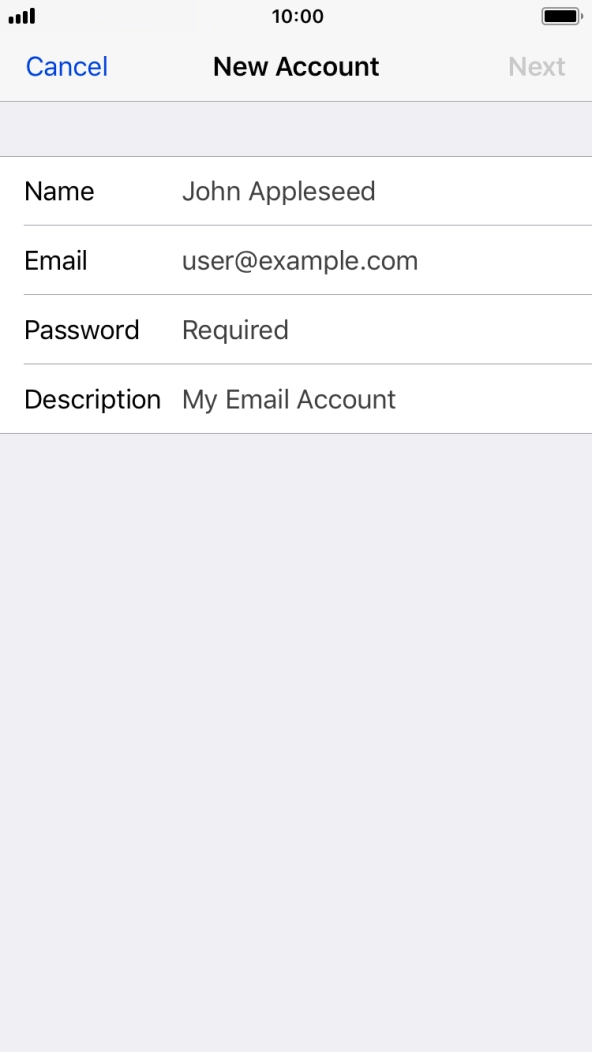 Press Name and key in the required sender name. Press Name and key in the required sender name.