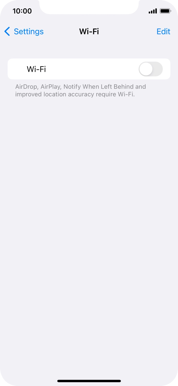 Press the indicator next to 'Wi-Fi' to turn on the function. Press the indicator next to 'Wi-Fi' to turn on the function.