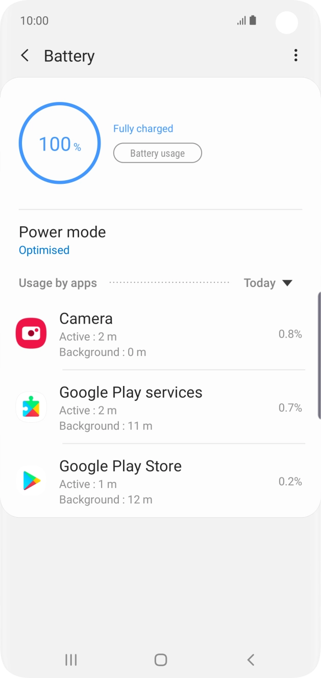 Press Power mode.