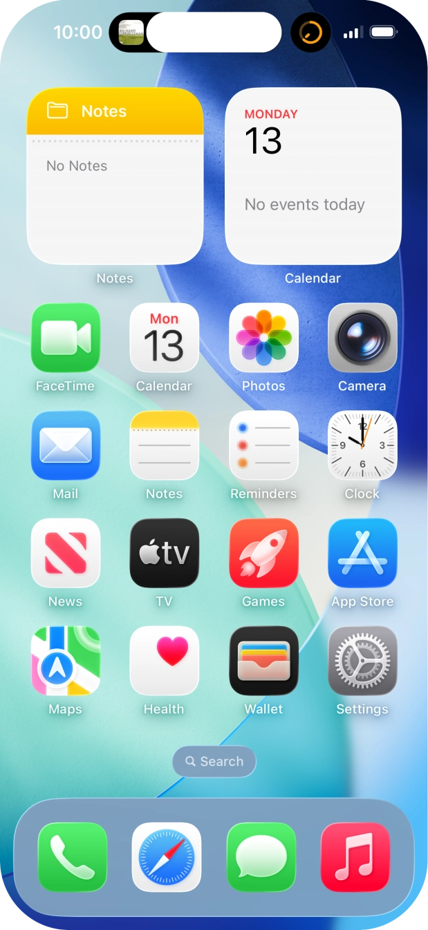 If you have a running application in Dynamic Island, it will appear at the top of the screen.