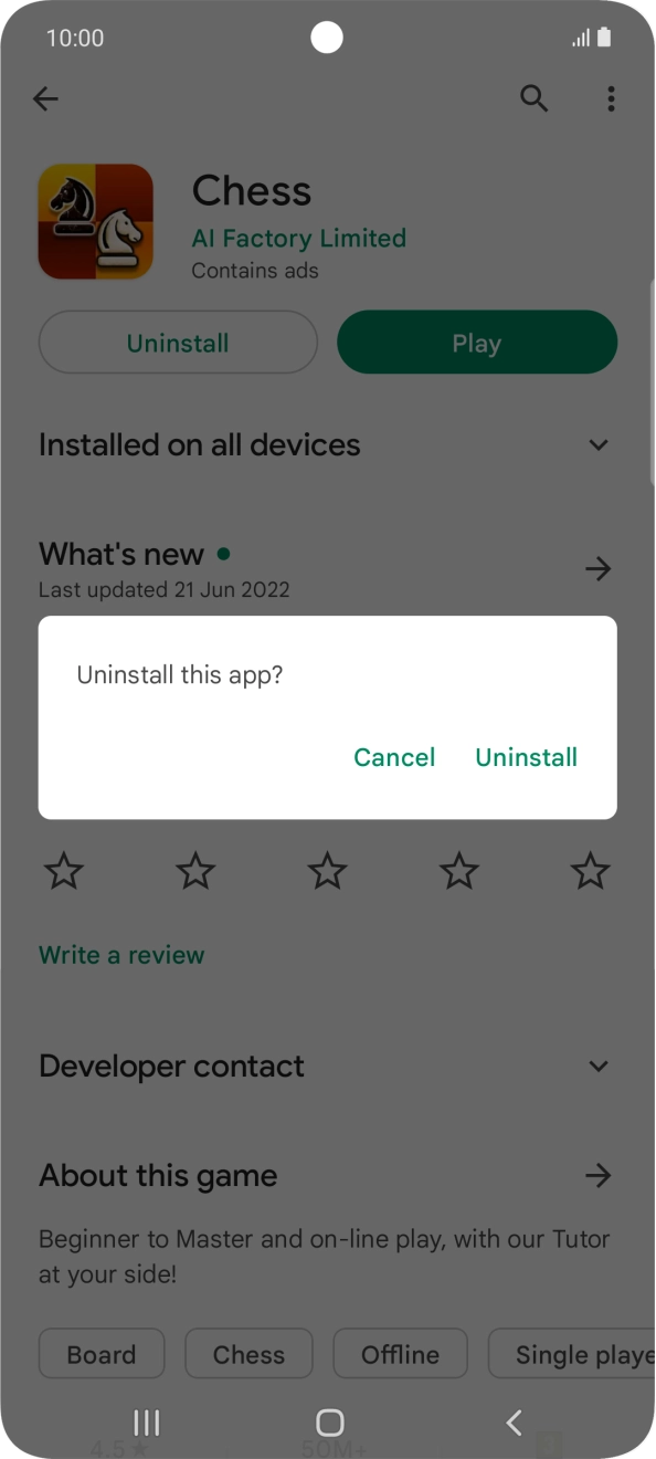 Press Uninstall.