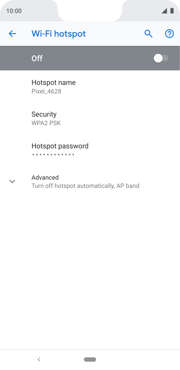 Press Hotspot name.