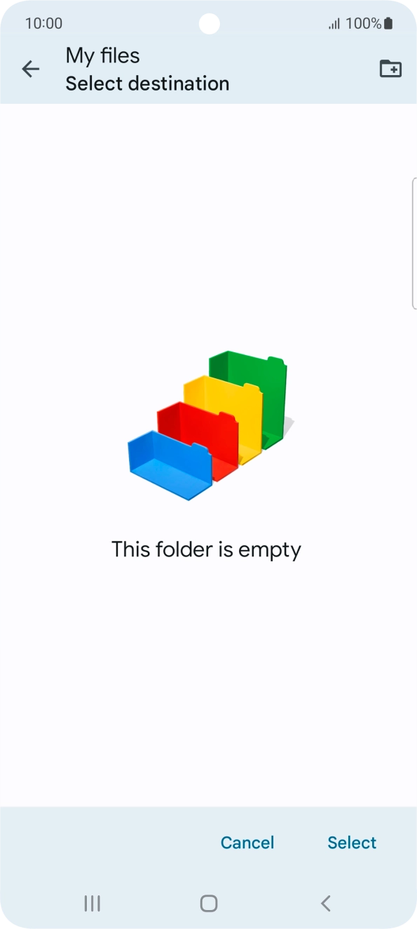 To create a new folder, press the new folder icon and follow the instructions on the screen to create a new folder. To create a new folder, press the new folder icon and follow the instructions on the screen to create a new folder.