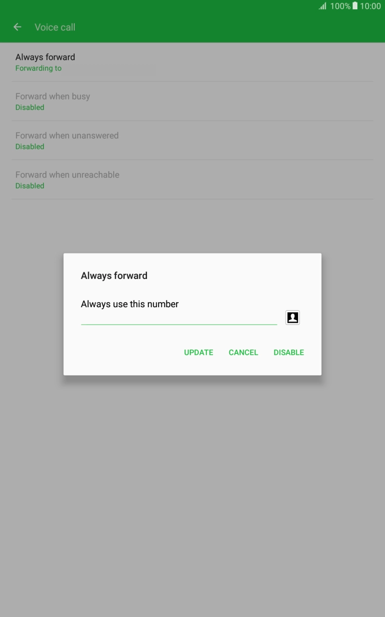 Press DISABLE.