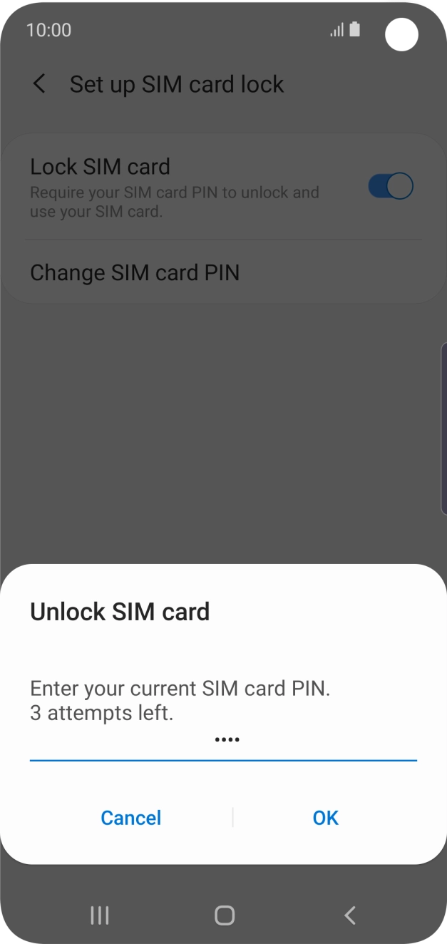 Key in your SIM PIN and press OK. The default SIM PIN is 0000.