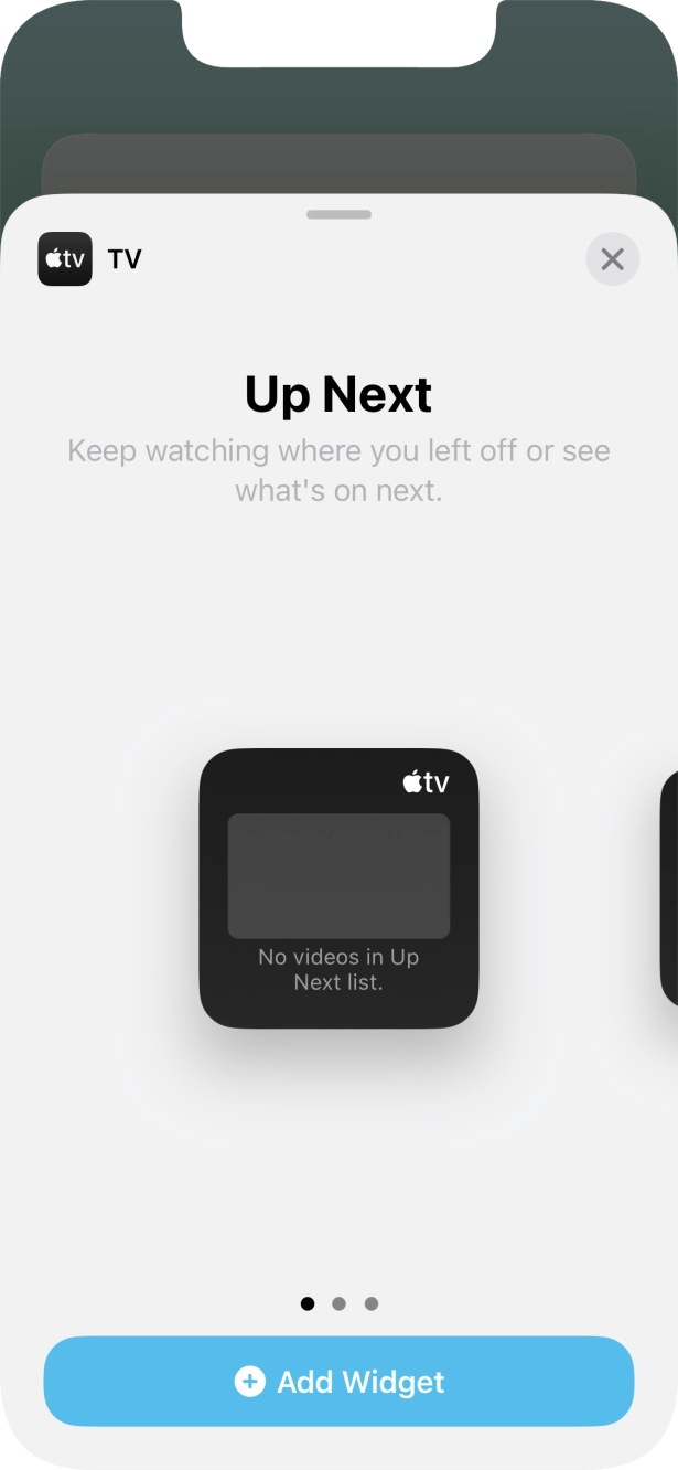 Slide your finger right or left on the screen to select the required widget size. Slide your finger right or left on the screen to select the required widget size.