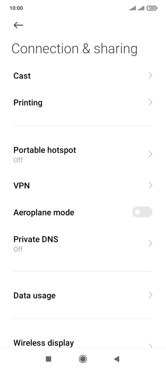 Press Data usage.