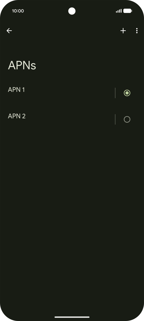 Press the field next to the data connection to activate it.