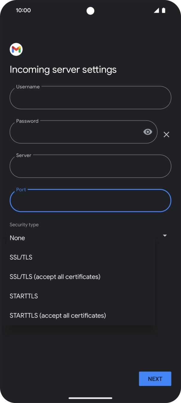 Press SSL/TLS.