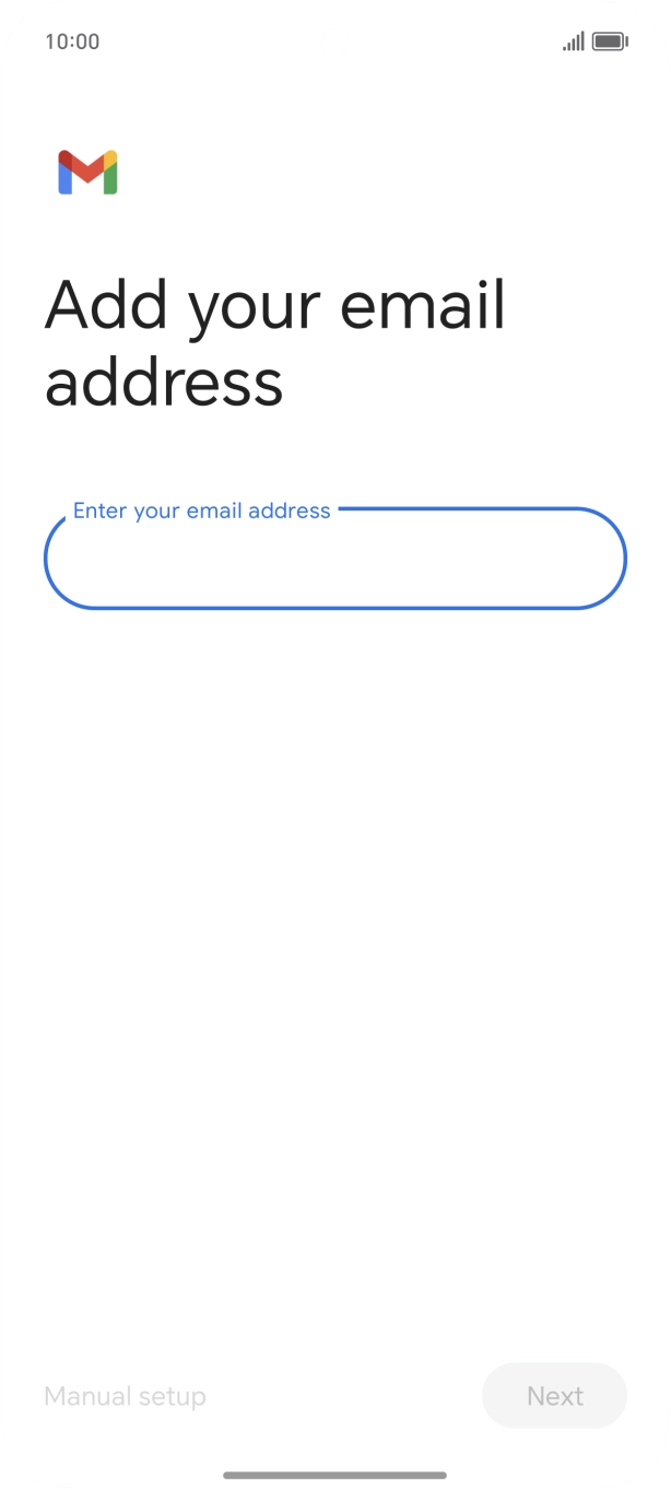 Press the field below 'Enter your email address' and key in your email address.