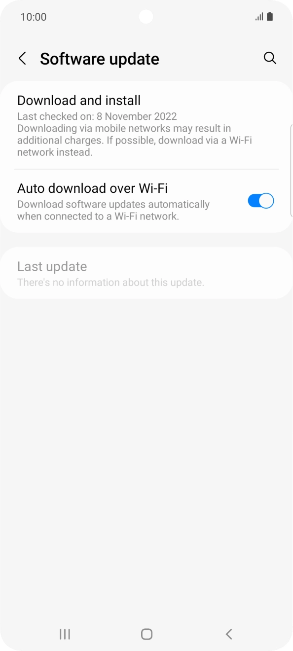 Press Download and install. If a new software version is available, it's displayed. Follow the instructions on the screen to update the phone software.