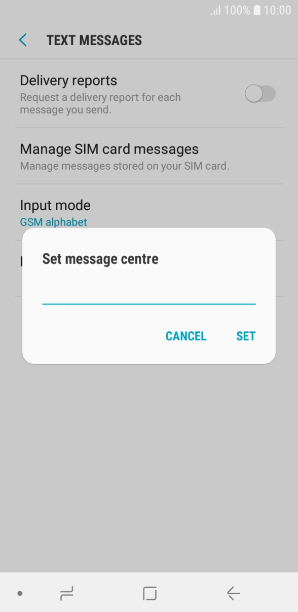 Key in +447802000332 and press SET.