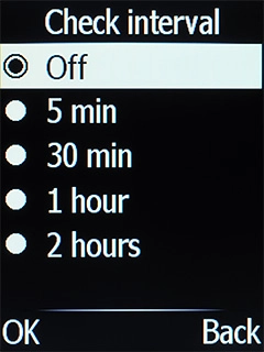 Highlight the required setting. Highlight the required setting.