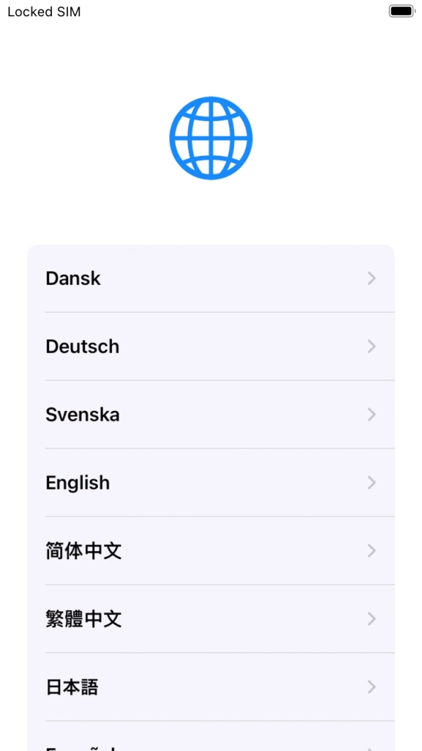 Press the required language. Press the required language.