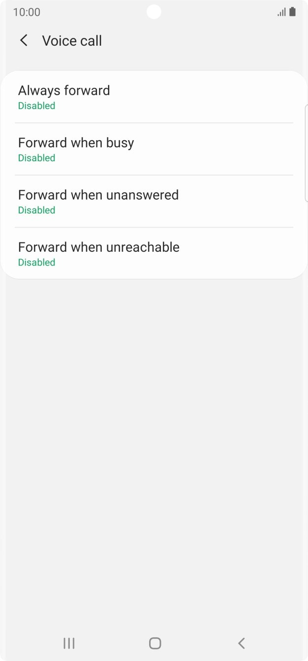 Press the required divert type.