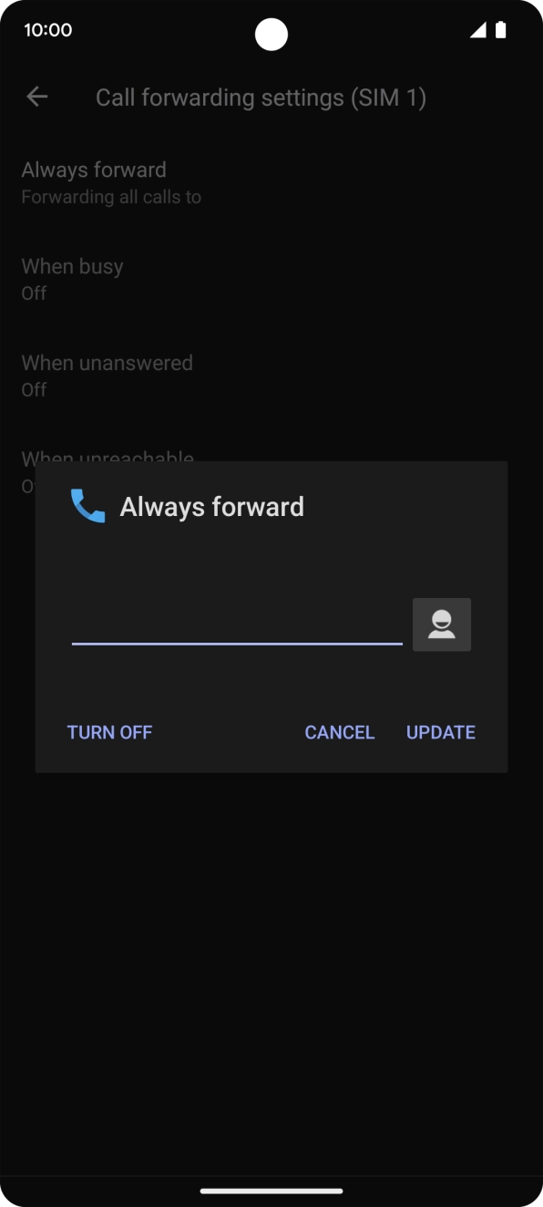 Press TURN OFF.