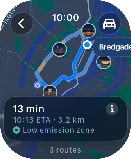 Press the transport type icon. Press the transport type icon.
