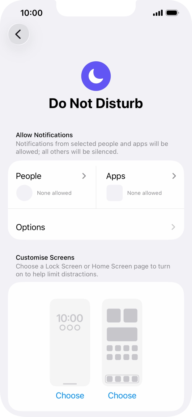 Press People and follow the instructions on the screen to select which contacts you would like to receive calls and notifications from when Do Not Disturb is turned on.