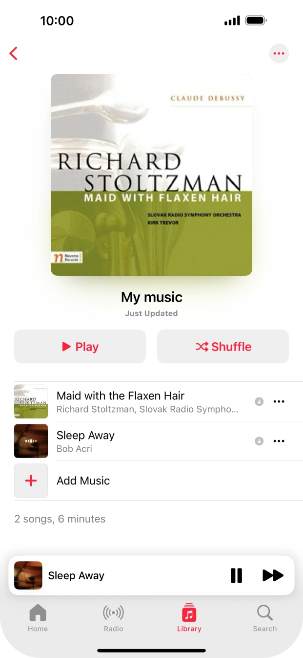 Press the song title. Press the song title.