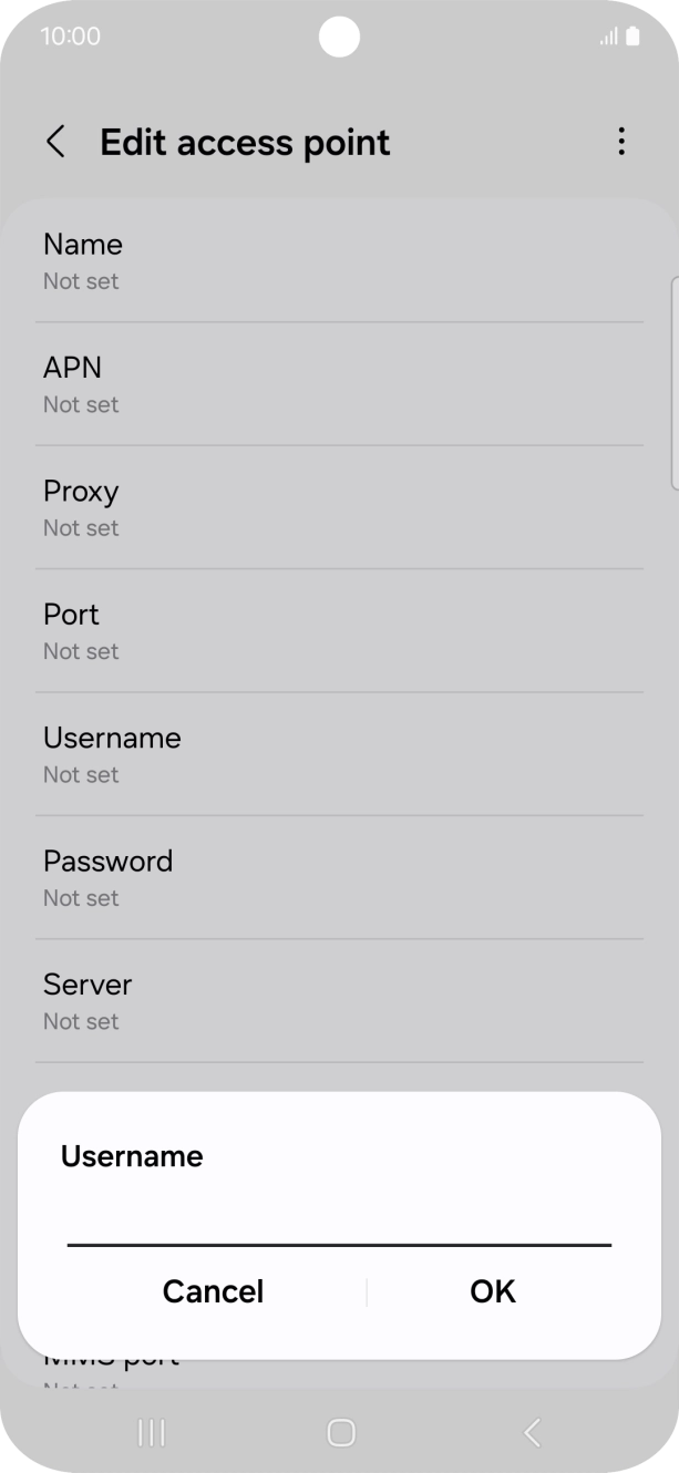 Key in o2wap and press OK.
