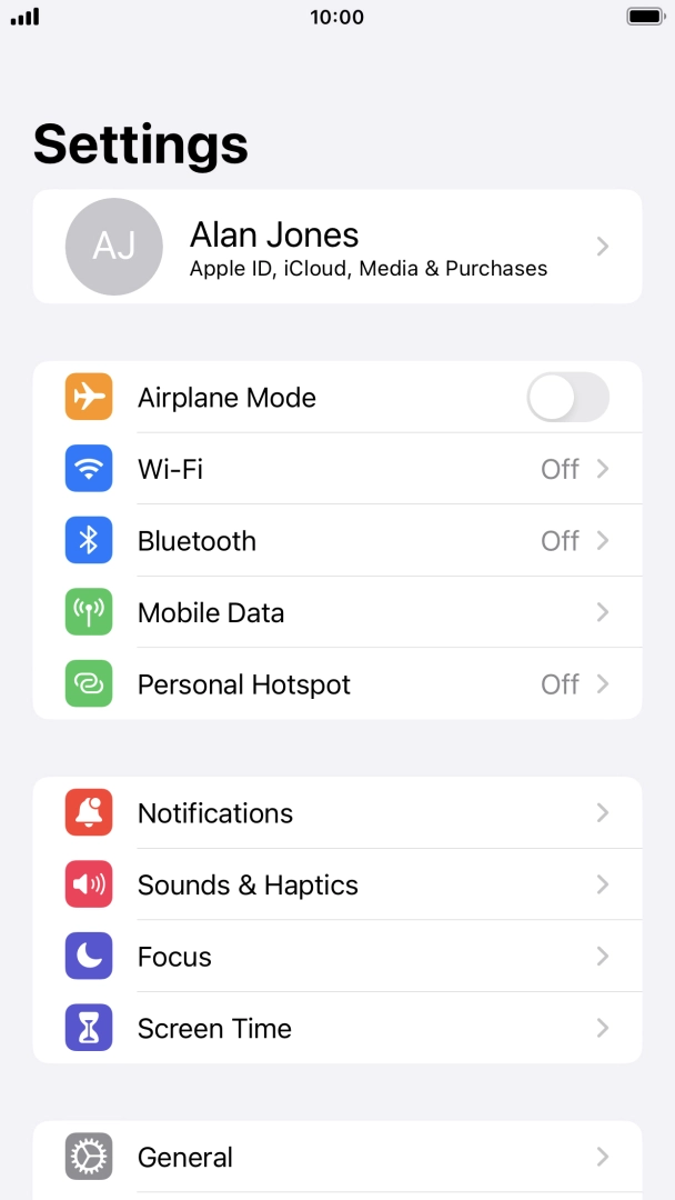 Press Mobile Data.