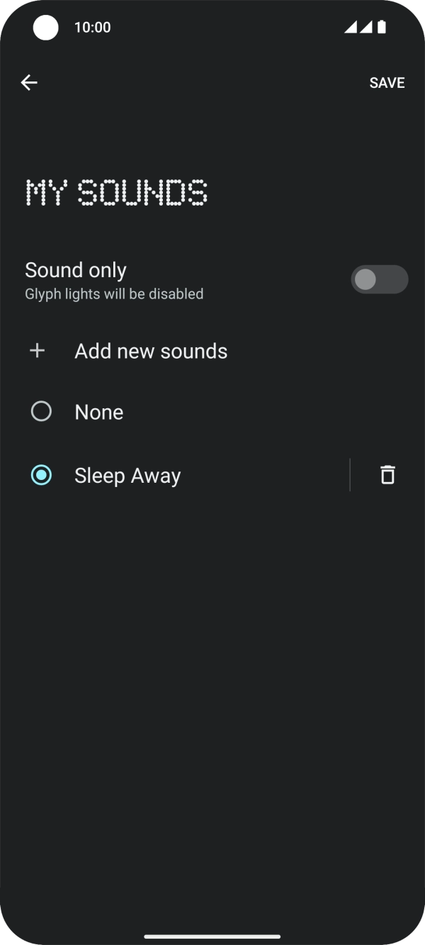 Once you've found a ring tone you like, press SAVE.