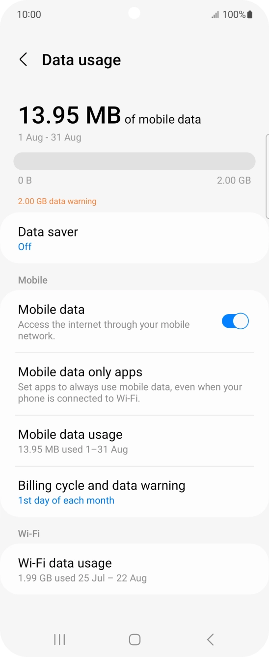 The total data usage is displayed.