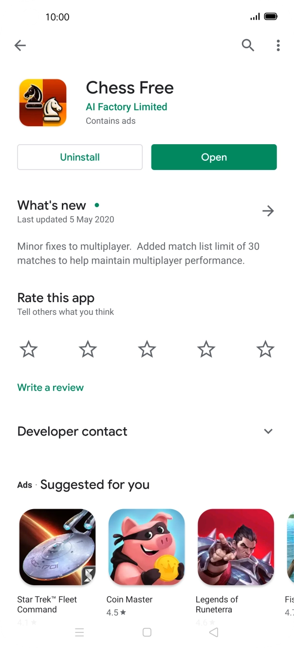Press Uninstall.