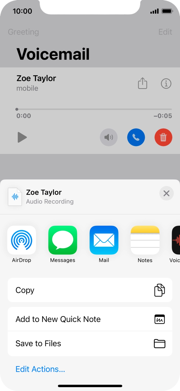 Press the required setting and follow the instructions on the screen to share or save the message. Press the required setting and follow the instructions on the screen to share or save the message.