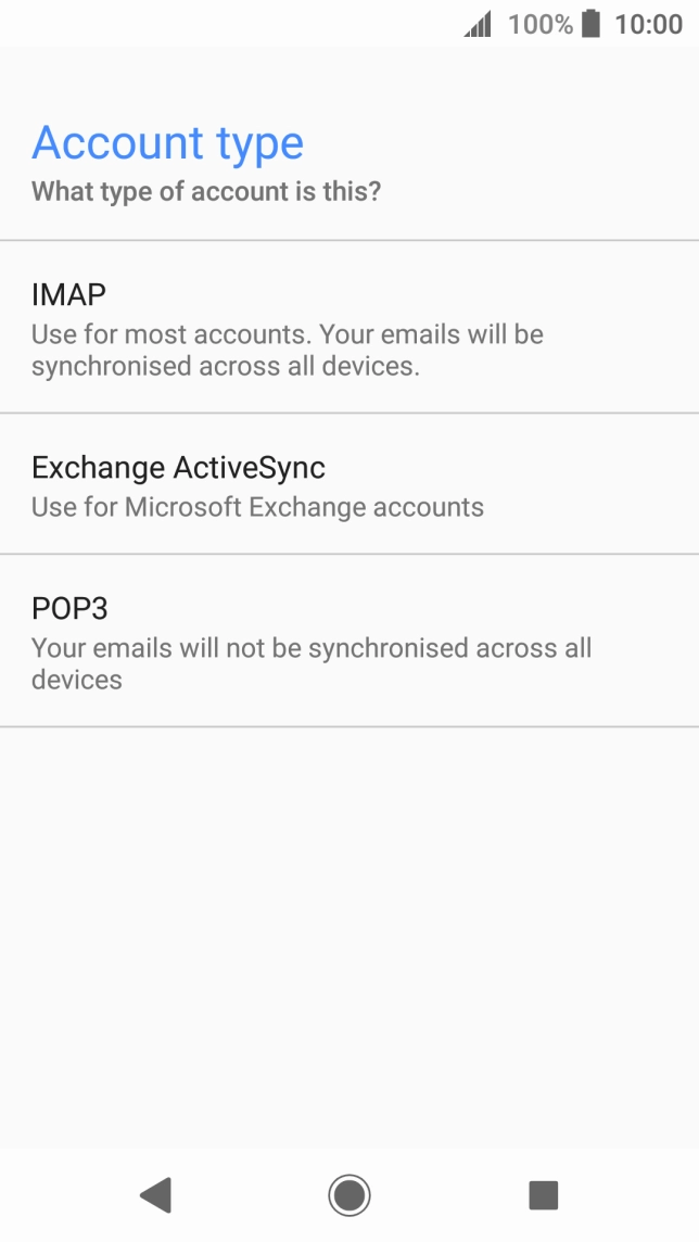Press IMAP. Press IMAP.