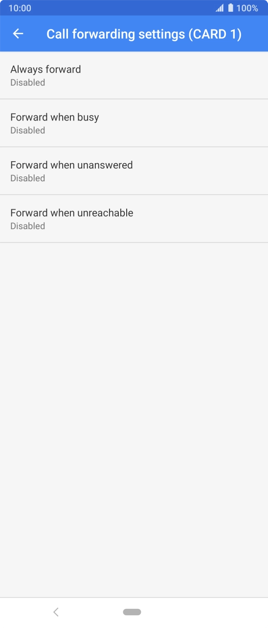 Press the required divert type.