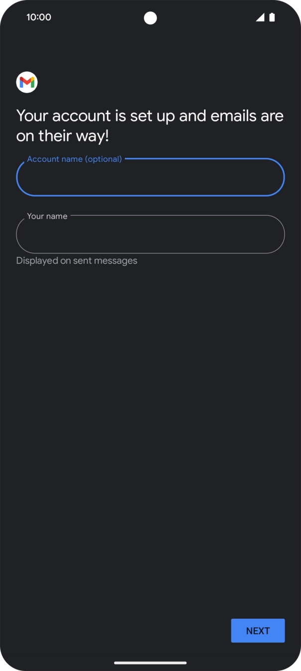 Press the field below 'Your name' and key in the required sender name.