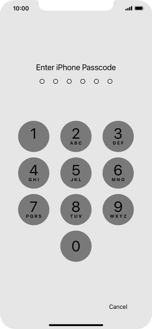 Use the lock code you created.
