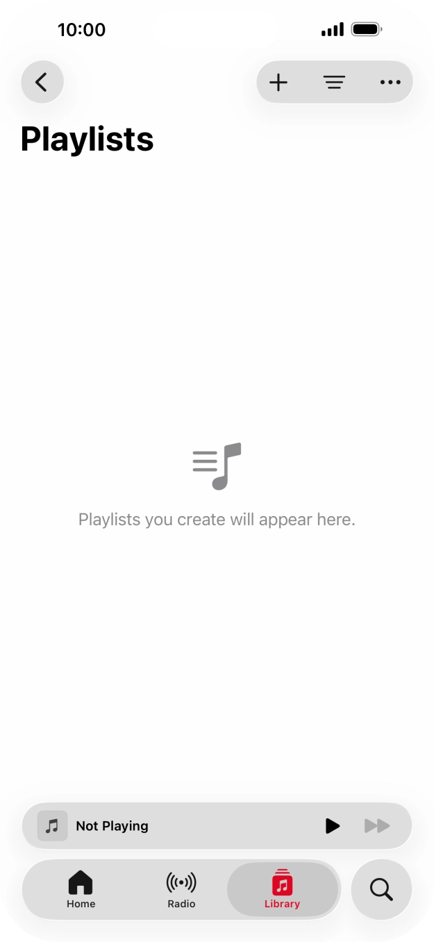 Press the new playlist icon. Press the new playlist icon.