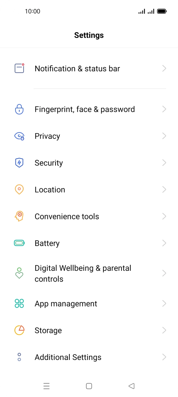 Press Fingerprint, face & password. Press Fingerprint, face & password.