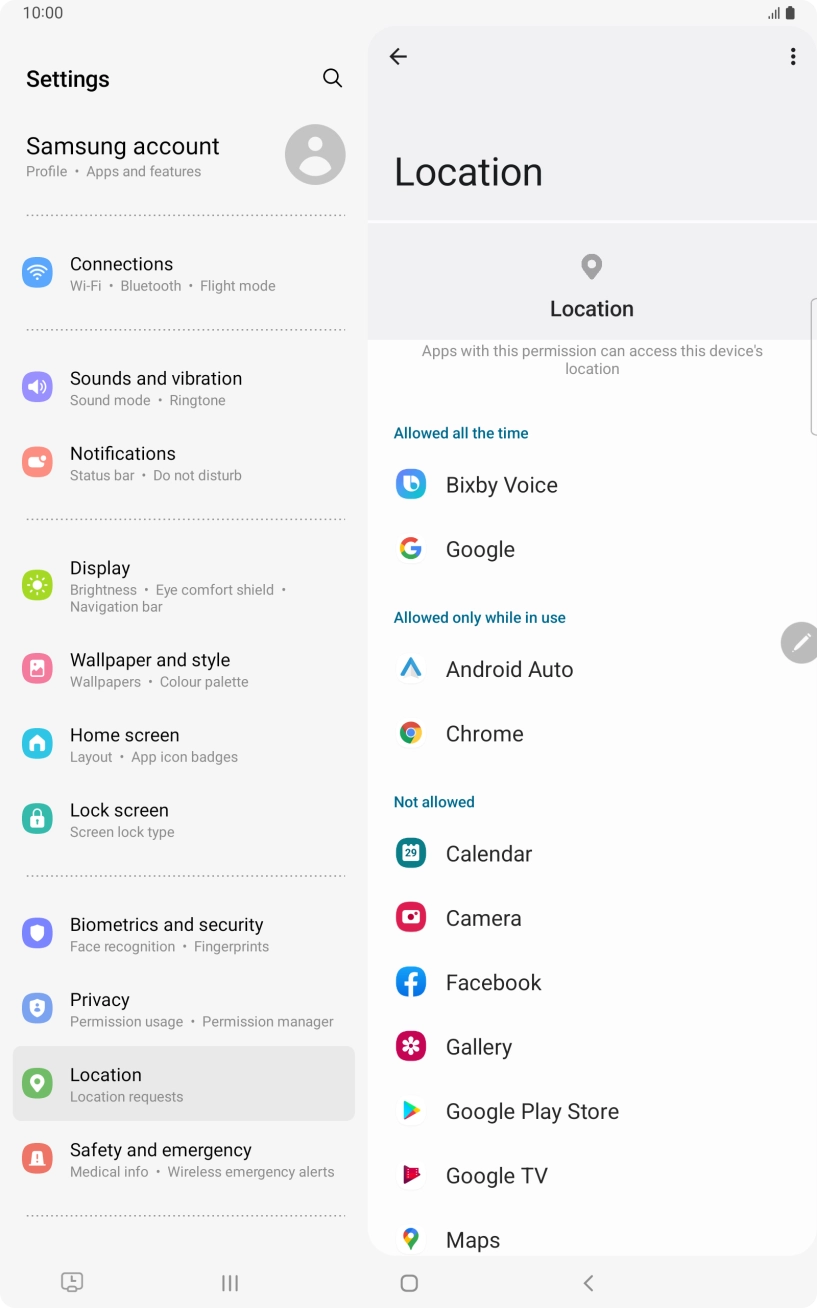 Press the required app. Press the required app.